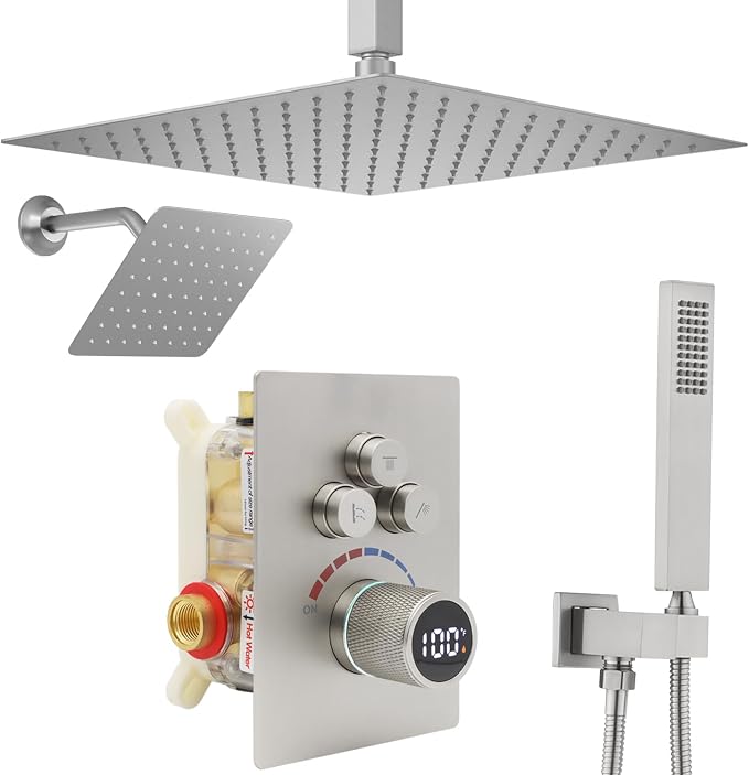 Shower System 12 Inches & 6 Inches Rainfall Shower Head System by Backnets
