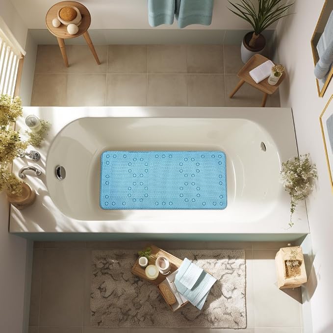 Double Layer Foam Non Slip Bathtub Mat 37x17in, More Comfortable and Thicker - Image 8