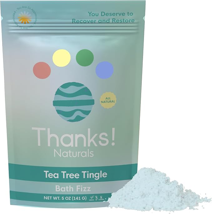 Bath Fizz, Tea Tree Tingle, Vegan Bath Fizz by ThanksNaturals