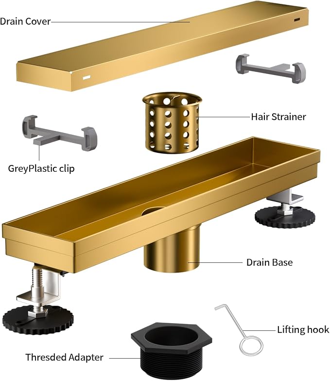 Linear Shower Drain, 304 Stainless Steel - Image 8