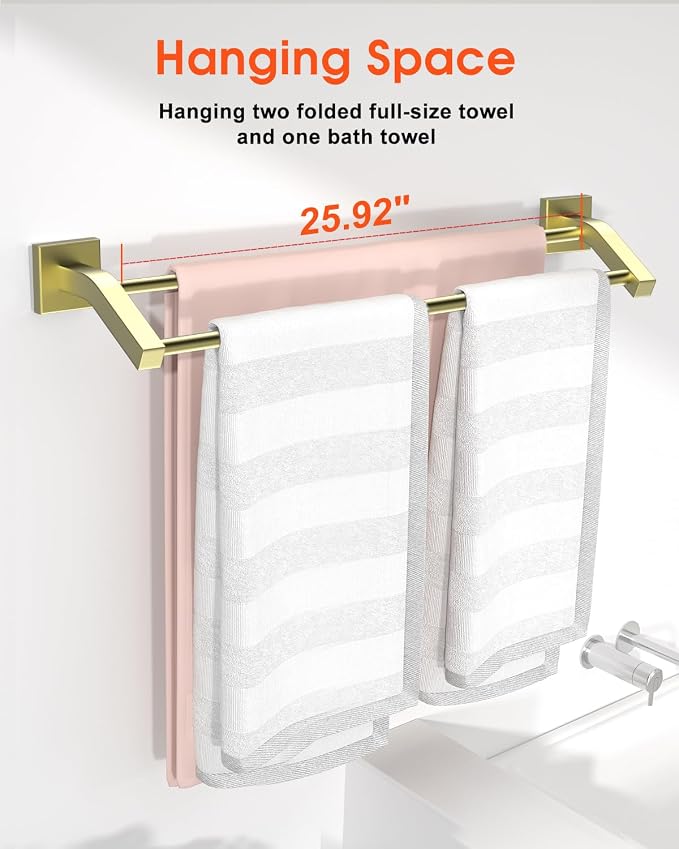 Alise Double Bath Towel Bars Towel Racks - Image 4