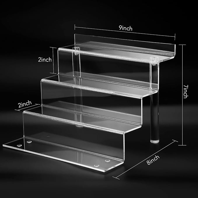 9 Inch Acrylic Shelf for Perfume Organizer in 2 Pack, 4 Tier Funko POP Shelves - Image 2