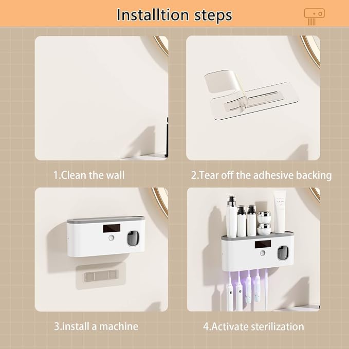 Toothbrush Holders for Bathrooms, Toothbrush Sanitizer Holder for Kids and Adult - Image 7