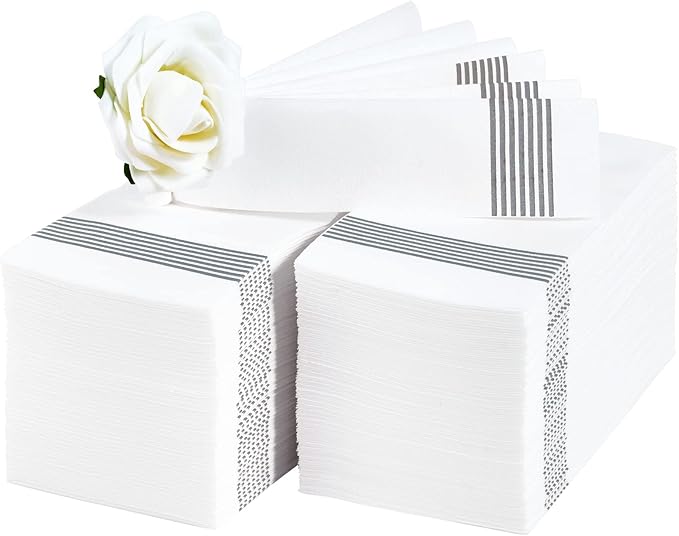 LITOPAK 100 Pack Guest Towels Disposable, Soft And Absorbent Bathroom Napkins by LITOPAK