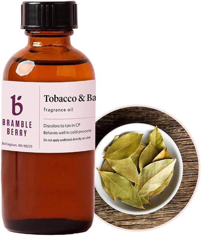 Bramble Berry Tobacco and Bay Leaf Fragrance Oil 2 oz | Bold Earthy Masculine by BrambleBerry