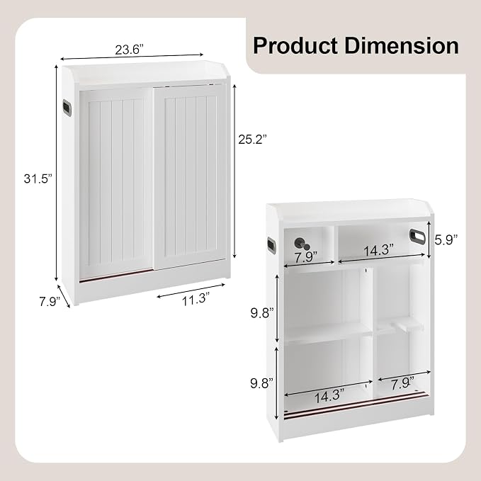 Small Bathroom Cabinet, Bathroom Storage Cabinet - Image 3
