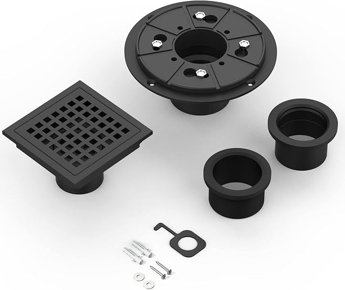 4 Inch Square Shower Floor Drain, Brushed Nickel High Flow Shower Drain Kit - Image 6