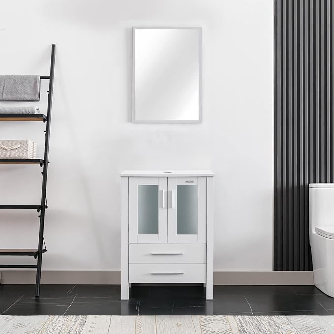 eclife 24" Modern Bathroom Vanity Sink Combo Freestanding Cabinet - Image 2