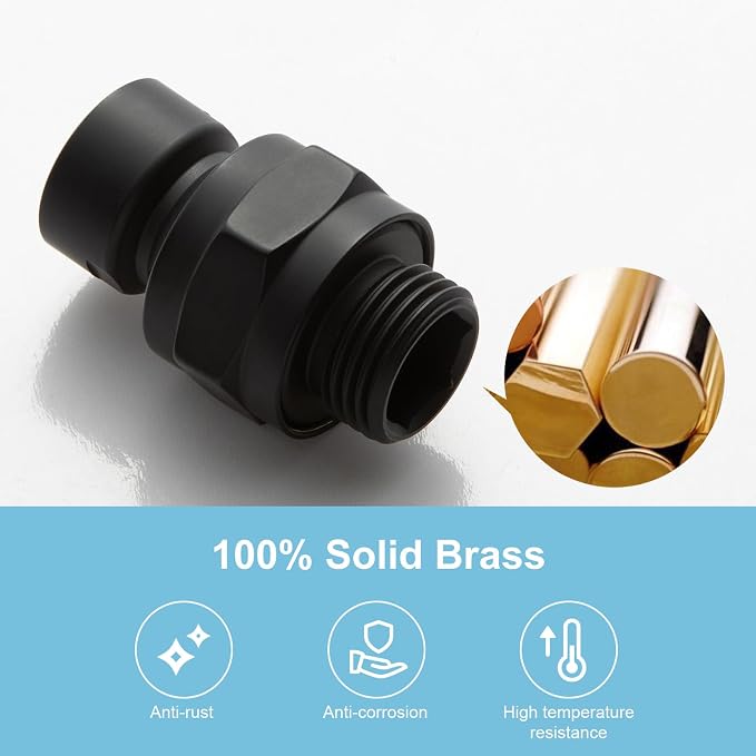 OFFO Shower Head Swivel Ball Adapter, All Metal Adjustable Shower Arm Extension - Image 3
