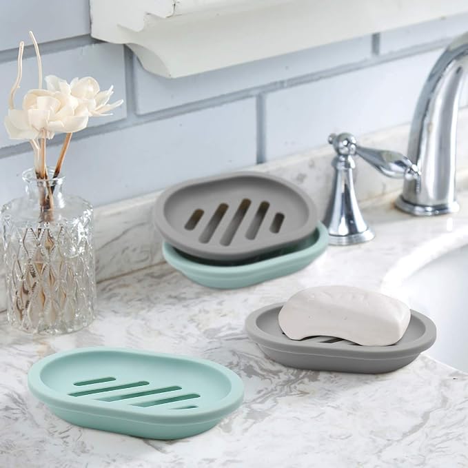 Topsky 2-Pack Soap Dish with Drain, Soap Holder & Saver, Easy Cleaning - Image 5