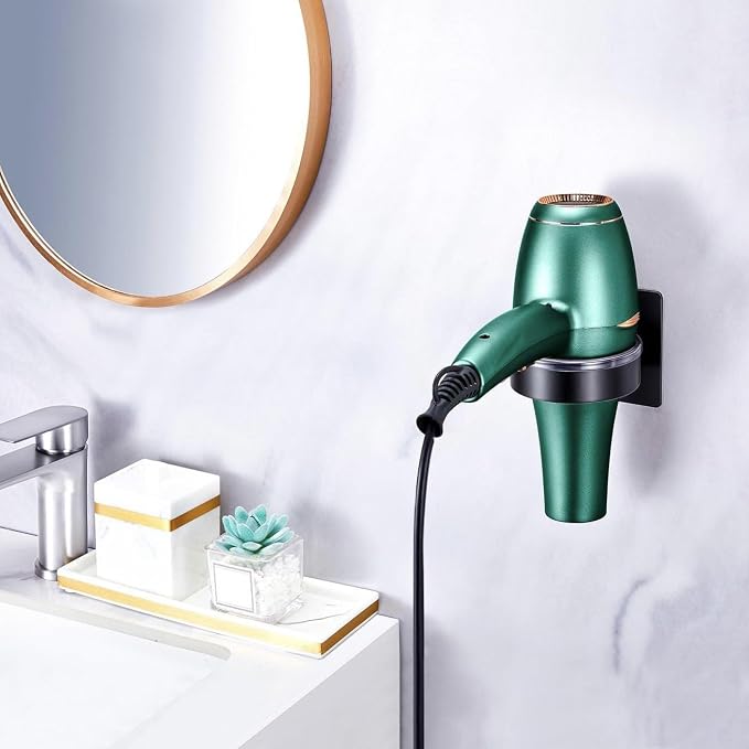 Hair Dryer Wall Mounted Holder, Stainless Steel Blow Dryer Holder, - Image 4