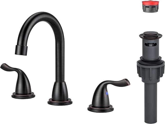 ARCORA Bathroom Sink Faucet 3 Hole, Oil Rubbed Bronze Bathroom Faucet, 8 Inch by ARCORA