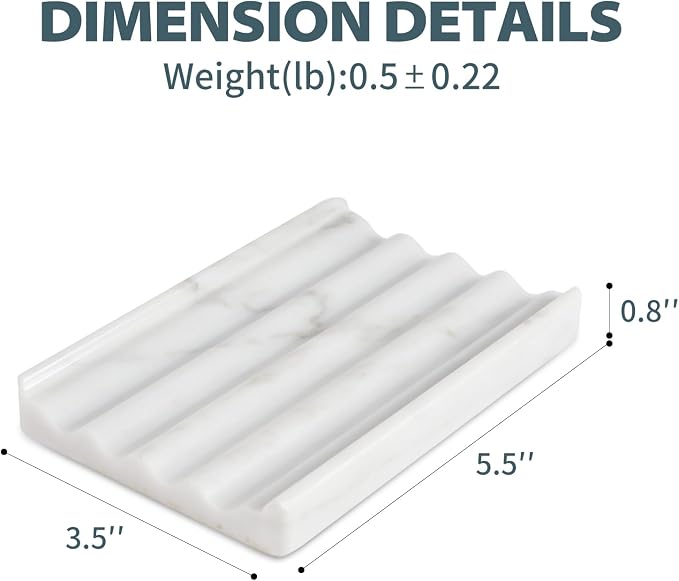 Soap Holder, Marble Soap Dish for Shower, Bar Soap Holder - Image 6