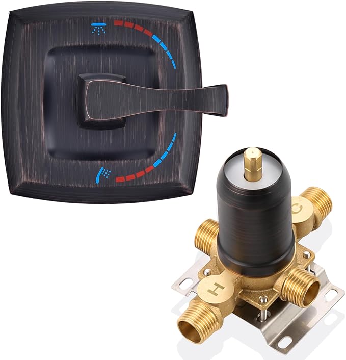 Oil Rubbed Bronze Shower Valve 2 Way Diverter by FULAIWANG