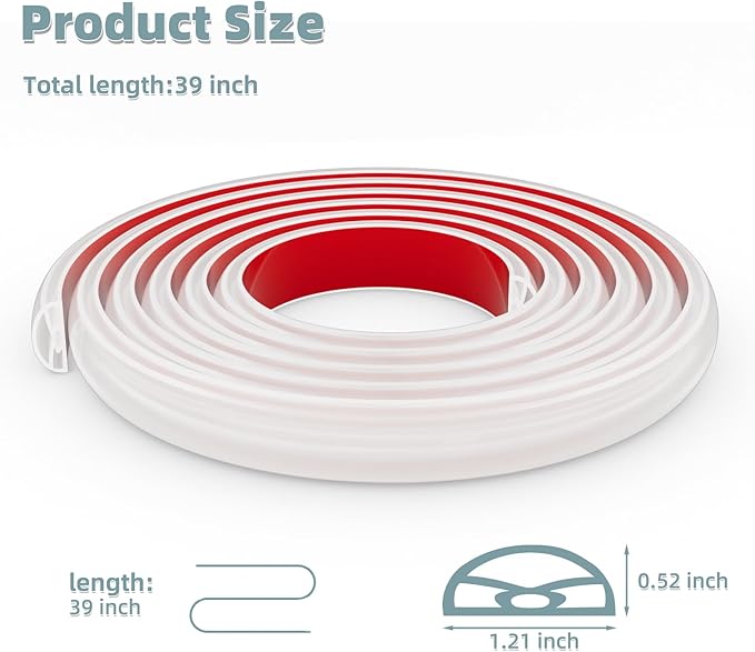 39Inch New Shower Threshold Water Dam Barrier, Collapsible Self-Adhesive - Image 2
