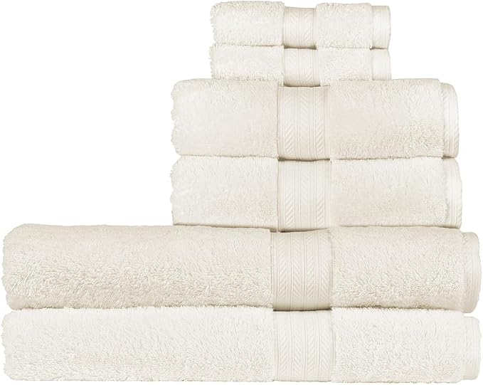 Christy Renaissance 6 Piece Cream Towel Set | 100% Egyptian Cotton | Luxury by Christy