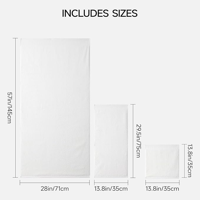 REDKISS Luxury Bath Towel Set of 8, 100% Cotton Bathroom Towels Set - Image 3