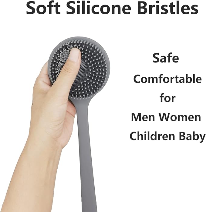 Back Scrubber for Shower, Soft Silicone Back Shower Brush Bath Body Scrubber - Image 3