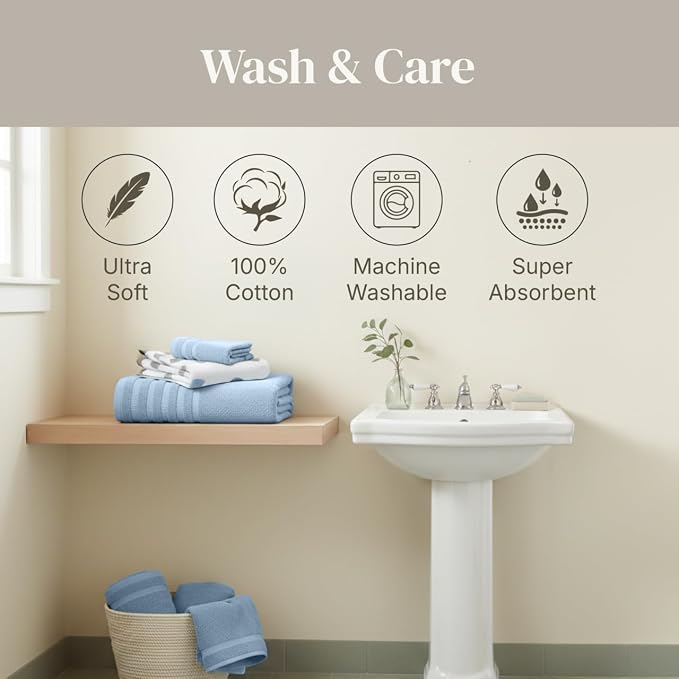 Modern Threads Organic Vines 6-Piece 100% Cotton Towel Set – Yarn Dyed Jacquard - Image 7