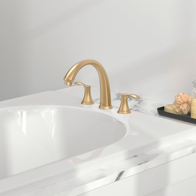 Lava Odoro 2-Handle Widespread Roman Tub Faucet, Bronze Gold Tub Faucet - Image 9