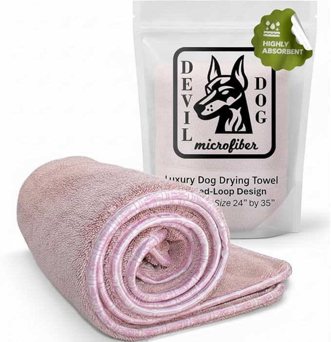 Premium Drying Towel – Large 24x35" Super Absorbent Microfiber Dog Bath Towel – by Unknown