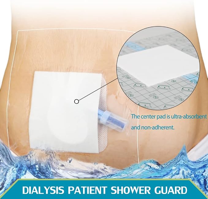 Waterproof Dialysis Catheter Shower Cover 10x12 Inch Protector - Image 2