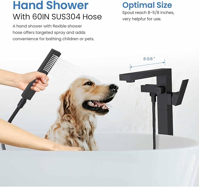 KIBI Cube Floor Mount Tub Filler - Image 7