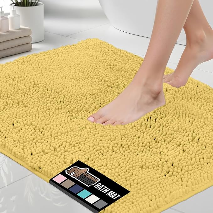 GORILLA GRIP Bath Rug Mat 30x20, Thick Soft Absorbent Chenille, Quick Dry by GorillaGrip