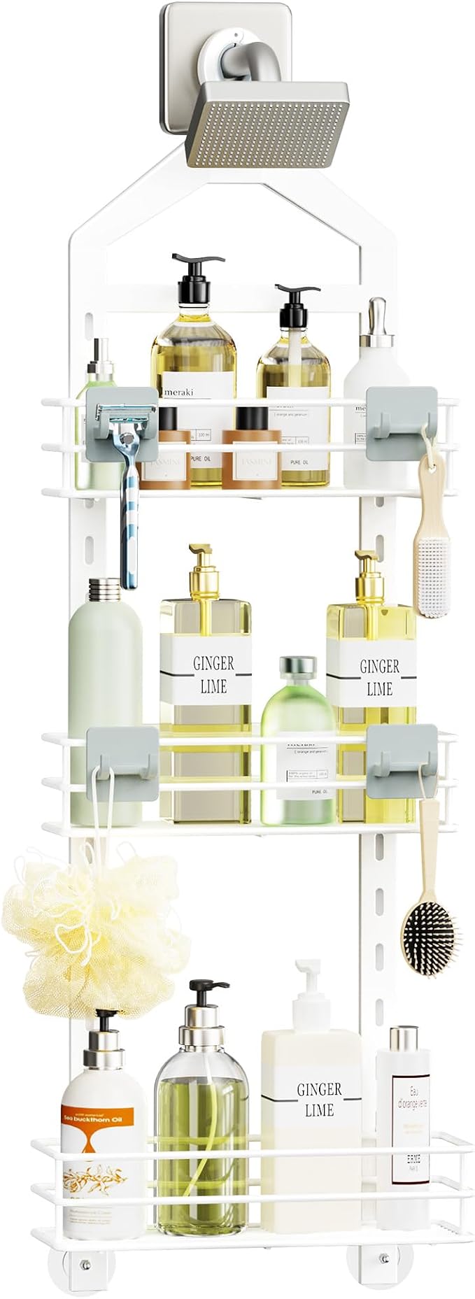 Orimade Adjustable Anti-slip Shower Caddy over Head, Rustproof Bathroom Hanging by Orimade