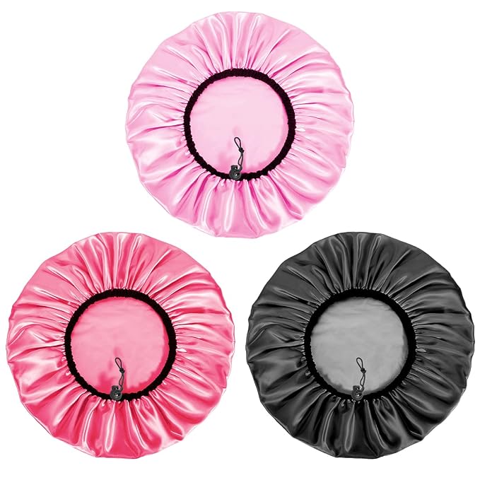 Auban Shower Cap for Women, Adjustable Reusable, Extra Large, Double-Layer - Image 8