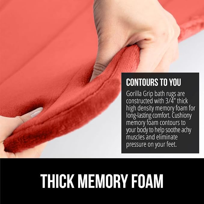 GORILLA GRIP Memory Foam Bath Mat, Soft Absorbent US Designed Bathroom Rug - Image 4