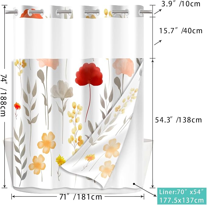 No Hook Shower Curtain Set - Image 2