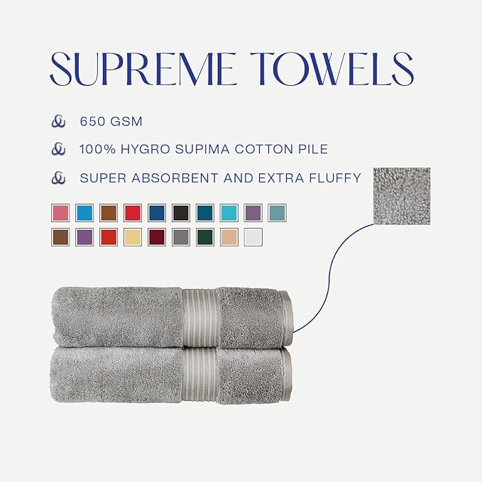 Christy Supreme Hygro 6 Piece Towel Set | Silver Grey | 100% Luxury Supima - Image 5