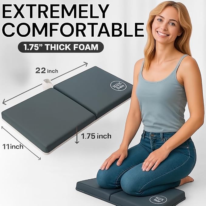 Comfortable Baby Bath Kneeler and Elbow Rest Pad Set, Non-Slip Bathtub Kneeling - Image 2