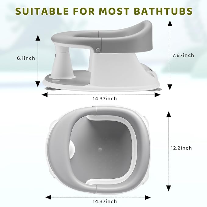 Baby Bath Seat, Infant/Toddler Sit Up Bathtub Seat - Image 7