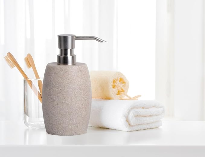 Sandstone Textured Resin Soap Dispenser - Image 8