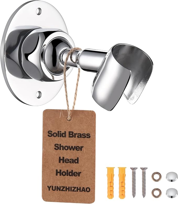 Adjustable Shower Head Holder Wall Mount, Solid Brass Handheld Shower Bracket by Unknown