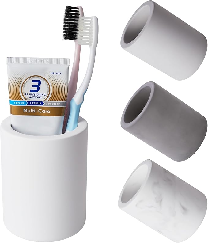 Drying Stone Toothbrush Holder, Diatomite Toothbrush Cup by Amviner