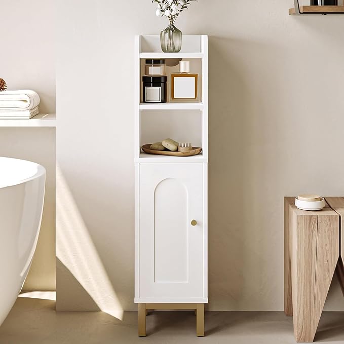 Bathroom Storage Cabinet, Small Corner Floor Cabinet by Hzuaneri