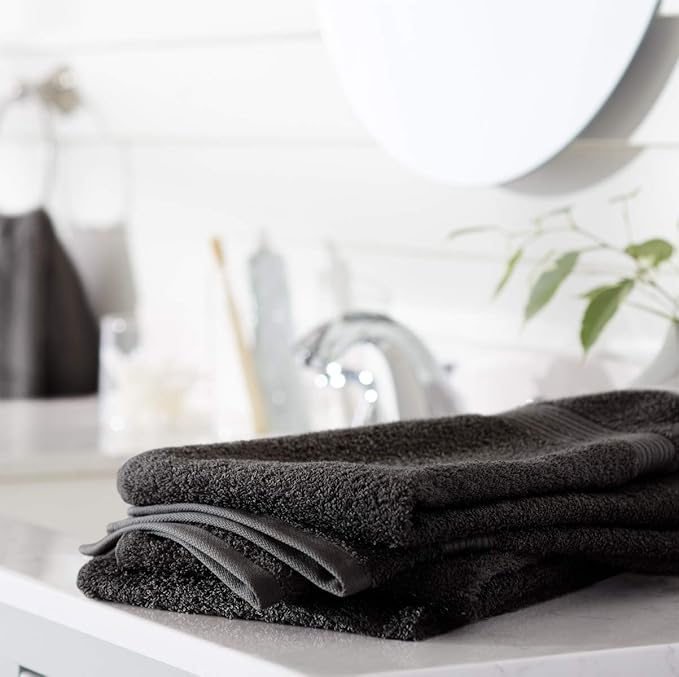 Amazon Basics 6 Piece Fade Resistant Hand Towel, 100% Cotton - Image 6