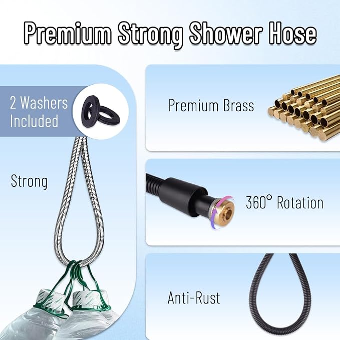 Kink-Free 304 Stainless Steel Handheld Shower Hose - Image 4