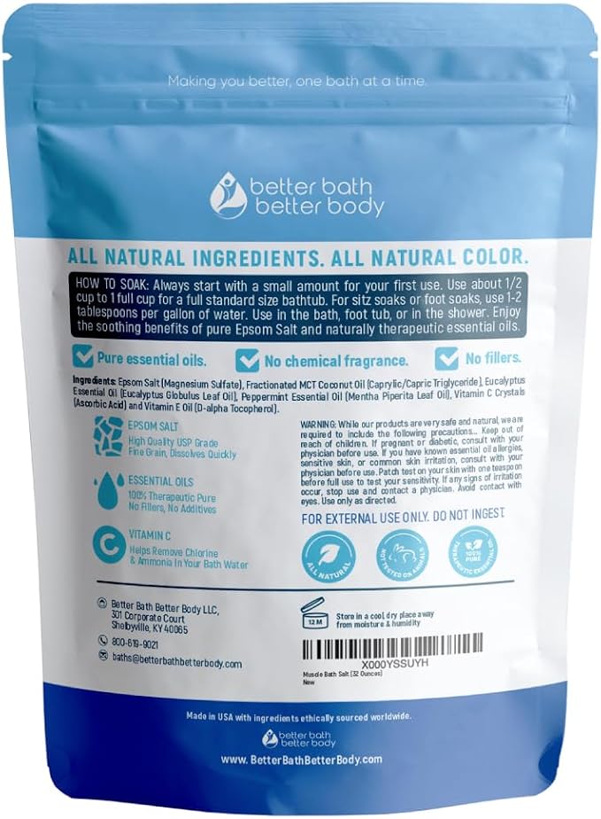 Muscle Soak Bath Salt 32 Ounces Epsom Salt - Image 2