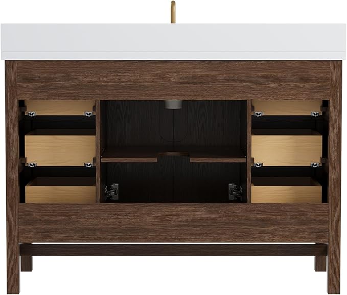 48 Inch Bathroom Vanity with Sink, Solid Wood Bathroom Cabinet with Soft - Image 5