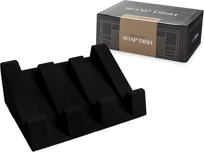 Silicone Soap Dish Self Draining Bar Soap Holder by iSoapStone