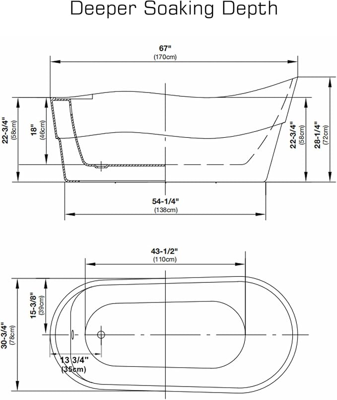 Empava Bathtub, Acrylic Free Standing Tub - Image 6