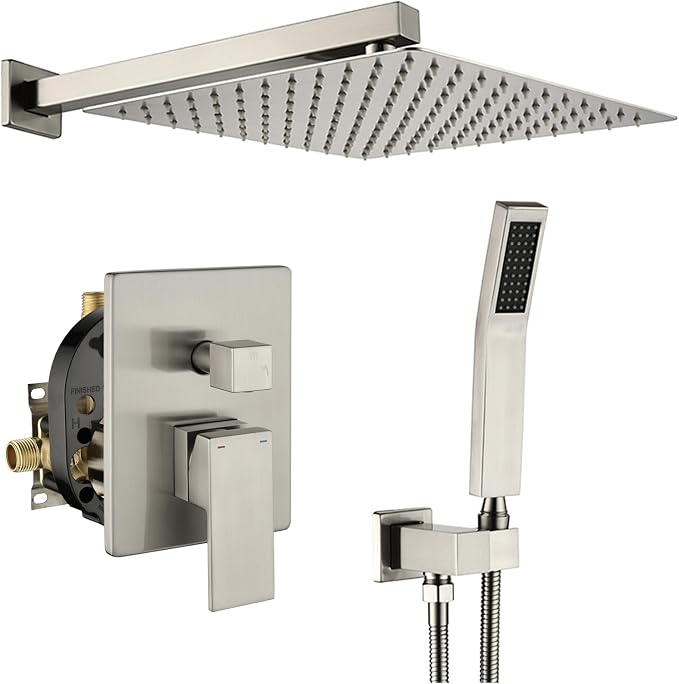 WELLFOR 12-In Wall Mounted Rain Shower Faucet by WELLFOR
