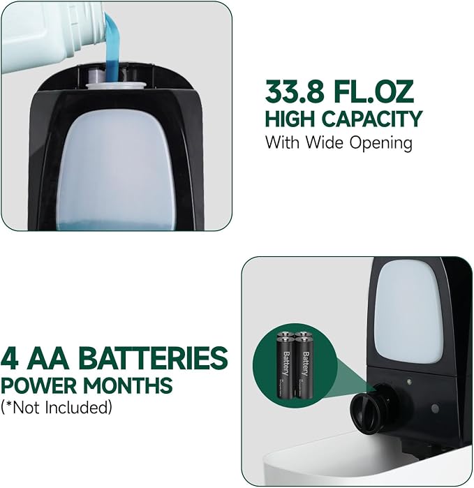 Commercial Automatic Soap Dispenser Large 34oz/1000ml Capacity Wall-Mounted - Image 4