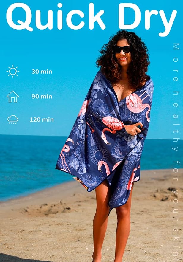 4 Pack Microfiber Lightweight Beach Towel Sand Free Quick Dry Absorbent Thin - Image 5