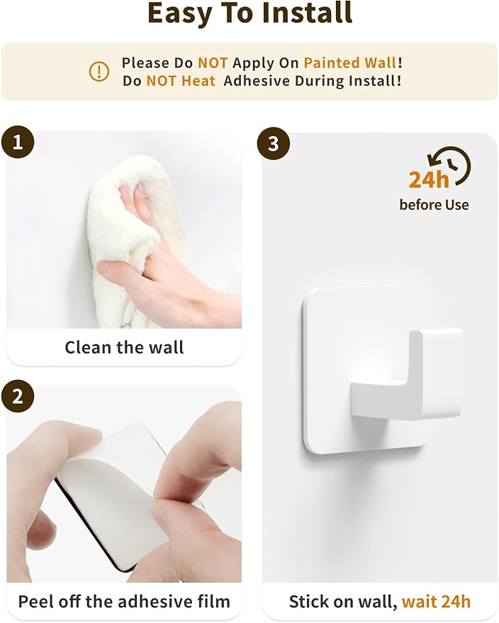 Square Self Adhesive Towel Hooks - Image 6