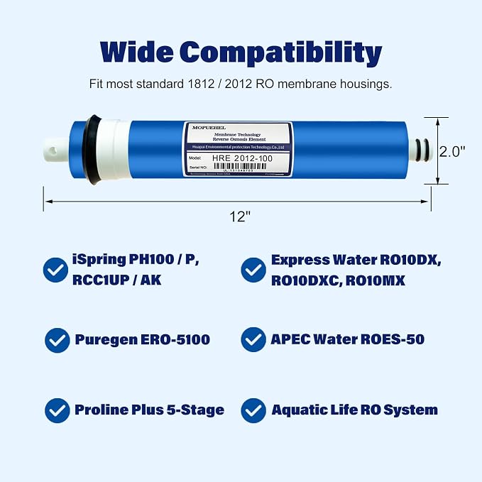 100 GPD RO Membrane Filter Replacement, Reverse Osmosis Membranes, Compatible - Image 4